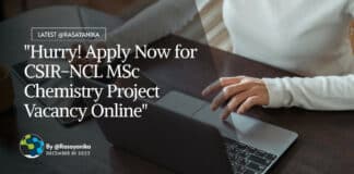 "Hurry! Apply Now for CSIR-NCL MSc Chemistry Project Vacancy Online"