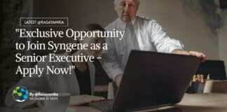 "Exclusive Opportunity to Join Syngene as a Senior Executive - Apply Now!"