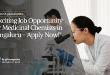 Jubilant Biosys Hiring for Medicinal Chemistry for Research Scientist / Senior Research Scientist.