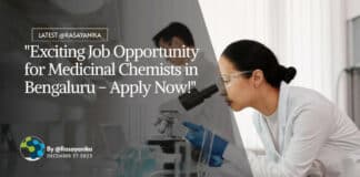 Jubilant Biosys Hiring for Medicinal Chemistry for Research Scientist / Senior Research Scientist.
