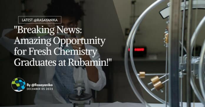Freshers Chemist R&D Job at Rubamin, Apply Online