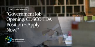 "Government Job Opening: CDSCO TDA Position - Apply Now!"