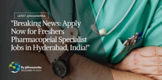 "Breaking News: Apply Now for Freshers Pharmacopeial Specialist Jobs in Hyderabad, India!"