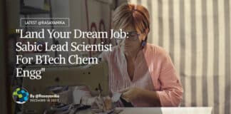 "Land Your Dream Job: Sabic Lead Scientist For BTech Chem Engg"