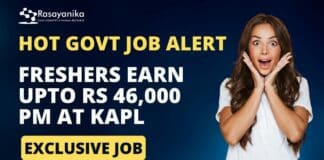 Govt KAPL Freshers Job