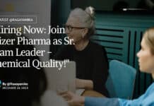 "Hiring Now: Join Pfizer Pharma as Sr. Team Leader - Chemical Quality!"