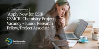 "Apply Now for CSIR-CSMCRI Chemistry Project Vacancy - Junior Research Fellow/Project Associate-I"