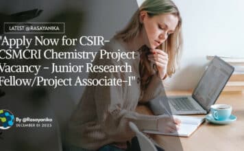 "Apply Now for CSIR-CSMCRI Chemistry Project Vacancy - Junior Research Fellow/Project Associate-I"