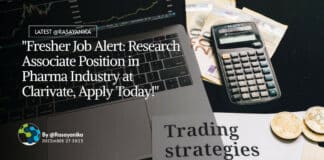 "Fresher Job Alert: Research Associate Position in Pharma Industry at Clarivate, Apply Today!"