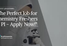 "The Perfect Job for Chemistry Freshers in PI - Apply Now!"