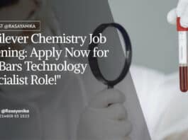 "Unilever Chemistry Job Opening: Apply Now for HC Bars Technology Specialist Role!"