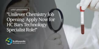 "Unilever Chemistry Job Opening: Apply Now for HC Bars Technology Specialist Role!"