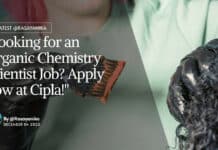 "Looking for an Organic Chemistry Scientist Job? Apply now at Cipla!"