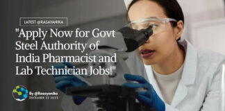 "Apply Now for Govt Steel Authority of India Pharmacist and Lab Technician Jobs!"