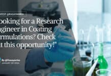 "Looking for a Research Engineer in Coating Formulations? Check out this opportunity!"