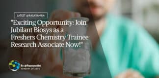 "Exciting Opportunity: Join Jubilant Biosys as a Freshers Chemistry Trainee Research Associate Now!"