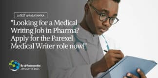 "Looking for a Medical Writing Job in Pharma? Apply for the Parexel Medical Writer role now!"