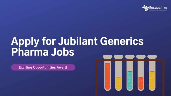 Jubilant Generics Pharma Jobs