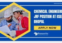 Chemical Engineering JRF IISER