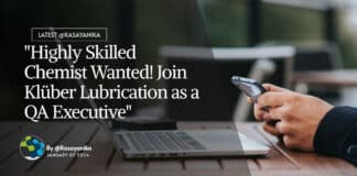Chemistry QA Executive at Klüber Lubrication, Apply Online