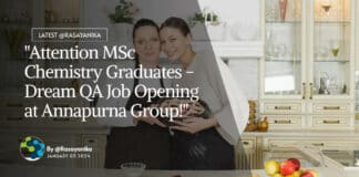 "Attention MSc Chemistry Graduates - Dream QA Job Opening at Annapurna Group!"