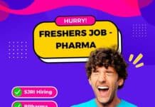 Freshers BPharma Jobs at SJRI