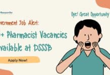 Govt DSSSB Pharmacist Vacancies