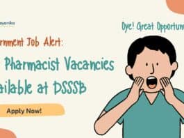 Govt DSSSB Pharmacist Vacancies