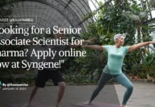 "Looking for a Senior Associate Scientist for Pharma? Apply online now at Syngene!"