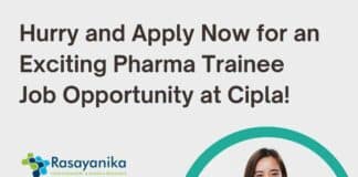 Freshers Pharma Trainee Cipla