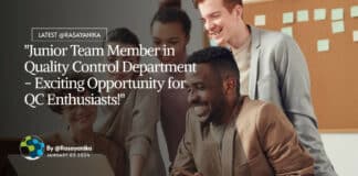 "Junior Team Member in Quality Control Department - Exciting Opportunity for QC Enthusiasts!"