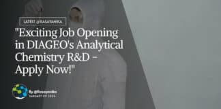 "Exciting Job Opening in DIAGEO's Analytical Chemistry R&D - Apply Now!"