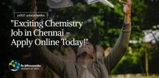 "Exciting Chemistry Job in Chennai - Apply Online Today!"