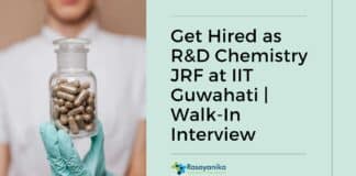 R&D Chemistry JRF(GATE) Job