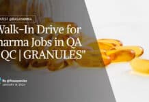 Granules Pharma Walk-In-Drive - BPharma & MPharma Walk-In