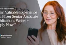 "Gain Valuable Experience as a Pfizer Senior Associate Publications Writer - Apply Now!"