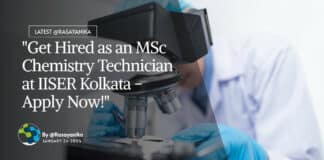 "Get Hired as an MSc Chemistry Technician at IISER Kolkata - Apply Now!"