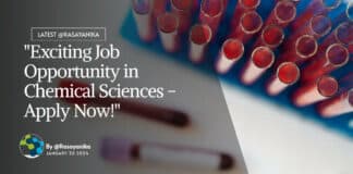 "Exciting Job Opportunity in Chemical Sciences - Apply Now!"