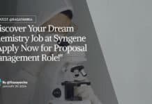 "Discover Your Dream Chemistry Job at Syngene - Apply Now for Proposal Management Role!"