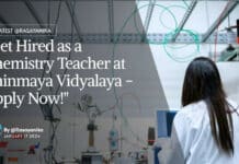 "Get Hired as a Chemistry Teacher at Chinmaya Vidyalaya - Apply Now!"