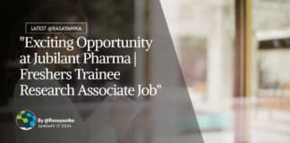 "Exciting Opportunity at Jubilant Pharma | Freshers Trainee Research Associate Job"