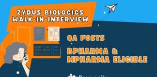 Zydus Biologics Walk-In-Interview