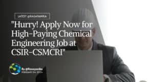 "Hurry! Apply Now for High-Paying Chemical Engineering Job at CSIR-CSMCRI"