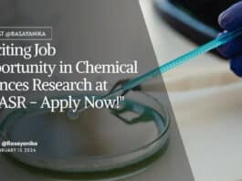 "Exciting Job Opportunity in Chemical Sciences Research at JNCASR - Apply Now!"