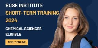 Short-Term Training 2024 For Chemical Sciences Candidates at Bose Institute, Apply Online