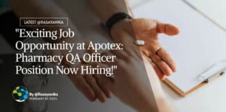 "Exciting Job Opportunity at Apotex: Pharmacy QA Officer Position Now Hiring!"