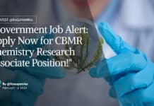 "Government Job Alert: Apply Now for CBMR Chemistry Research Associate Position!"