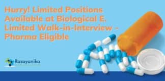 Pharma Jobs at Biological E.