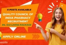 Quality Council of India Jobs - Pharmacy Apply Online