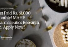 "Get Paid Rs. 61,000 Monthly! MAHE Pharmaceutics Research Job: Apply Now"